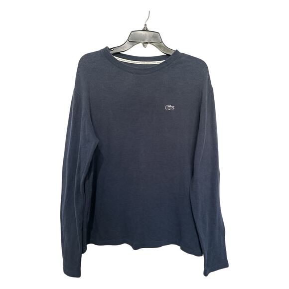 lacoste thermal SLEEPWEAR Shirt navy blue size large - Picture 1 of 4